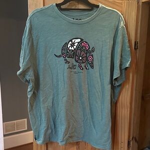 Lee woman’s T-Shirt - Teal with Floral Elephant Design